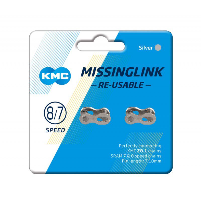 Conector Kmc 8/7 Missing Link Cl571R 2Pcs Silver C2895