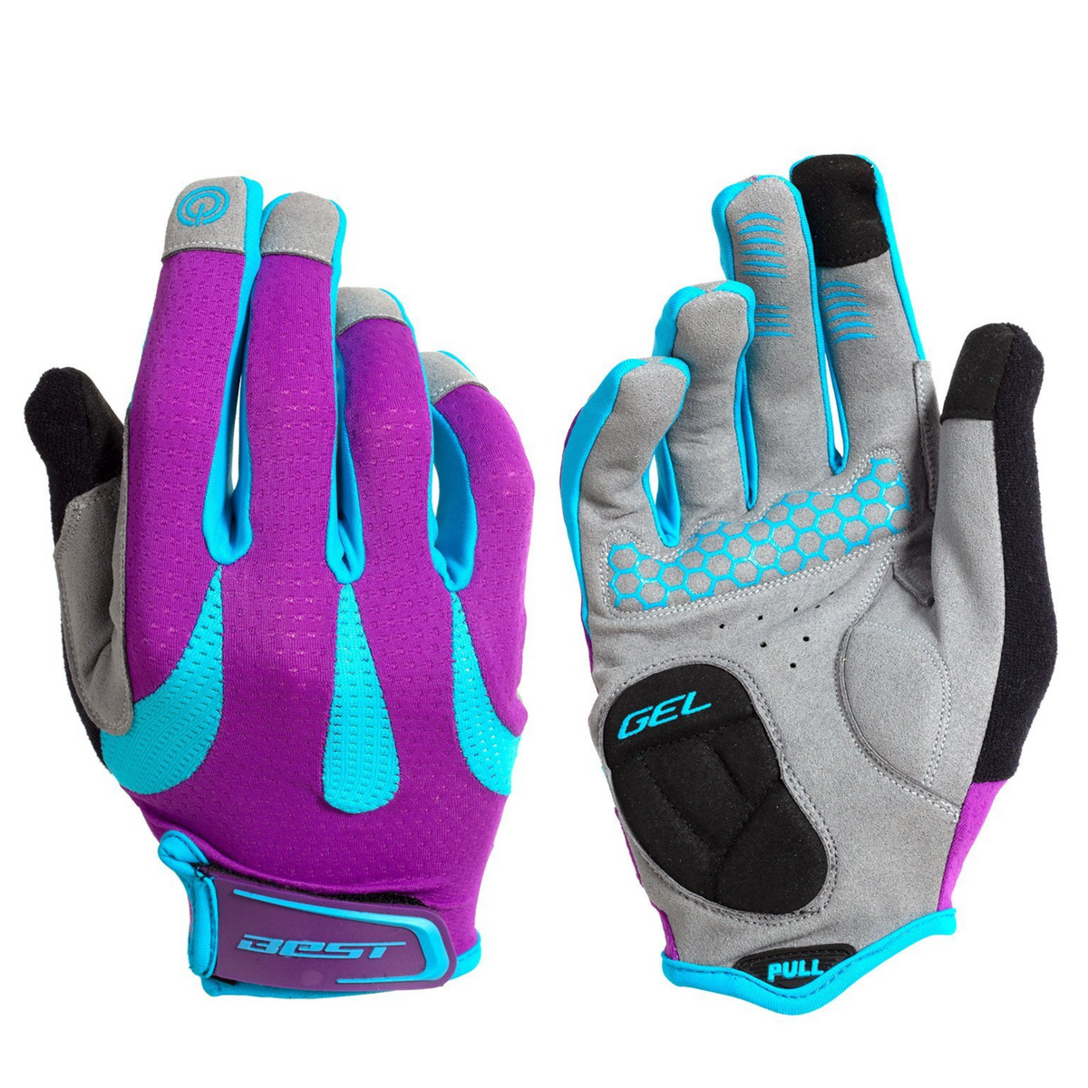 Guantes Largos Best Gel Touch T/S Morado/Cyan