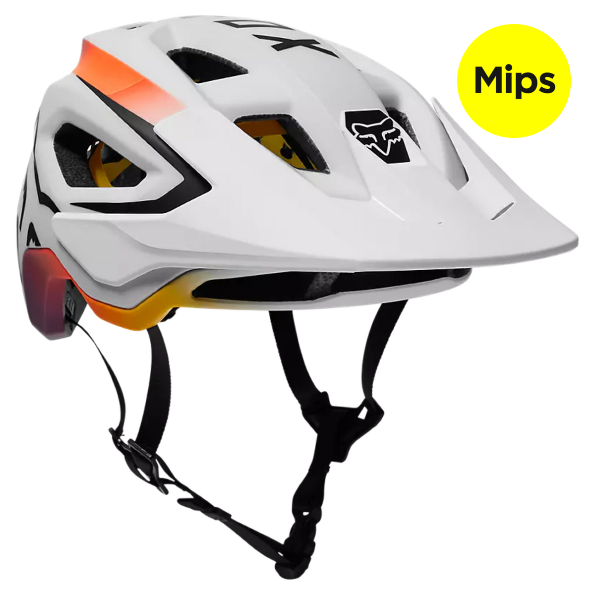 Casco Fox Speedframe Mips - Blanco Rojo, L