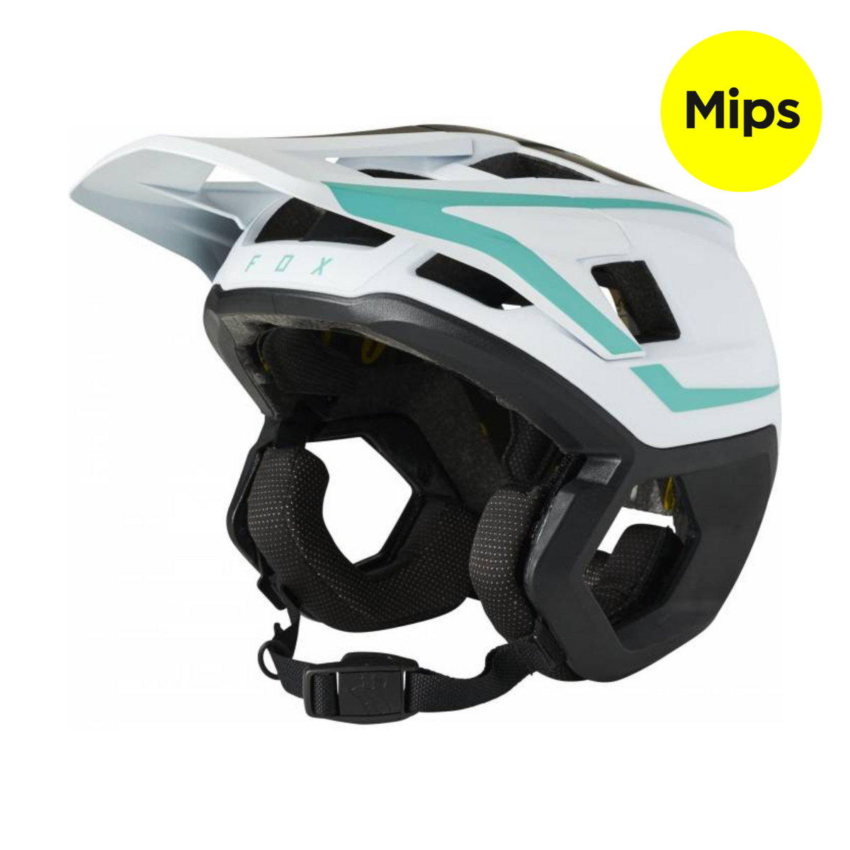 Casco Fox Dropframe Pro Mips - Blanco Celeste, M